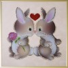 Картина из кристаллов Сваровски Влюбленные кролики